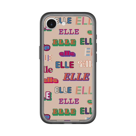スリムプロテクションプレミアムケース［ ELLE - ミックスロゴ ］