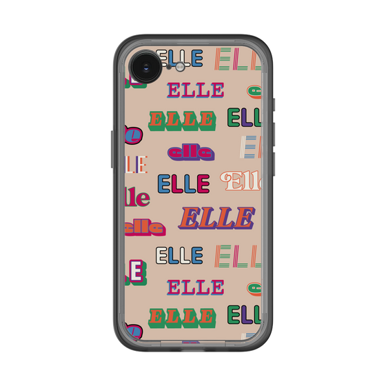 スリムプロテクションプレミアムケース［ ELLE - ミックスロゴ ］