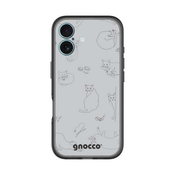 スリムプロテクションプレミアムケース［ gnocco - CatLover - グレー ］