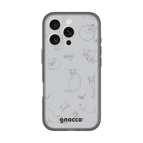 スリムプロテクションプレミアムケース［ gnocco - CatLover - グレー ］