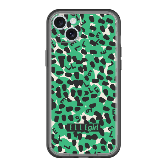 スリムプロテクションプレミアムケース［ ELLEgirl - レオパード - Green ］