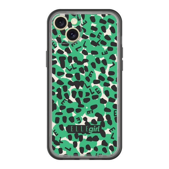 スリムプロテクションプレミアムケース［ ELLEgirl - レオパード - Green ］