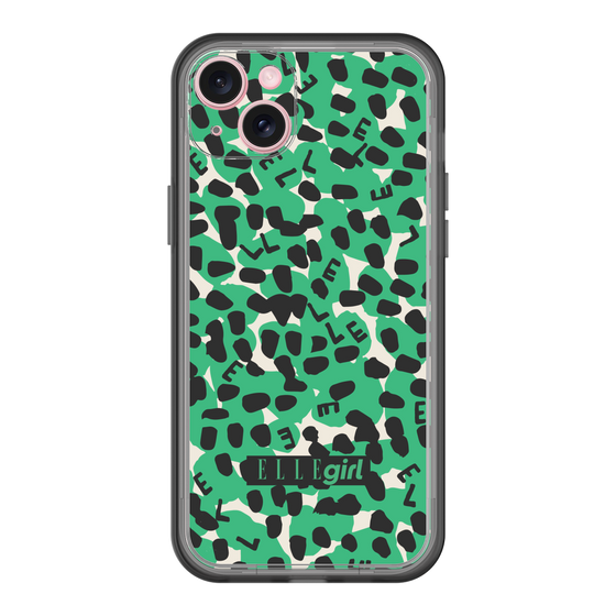 スリムプロテクションプレミアムケース［ ELLEgirl - レオパード - Green ］
