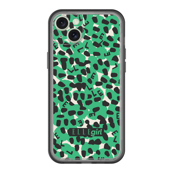 スリムプロテクションプレミアムケース［ ELLEgirl - レオパード - Green ］