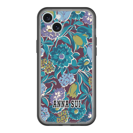 スリムプロテクションプレミアムケース［ ANNA SUI - ガーデンフワラー - シアン ］