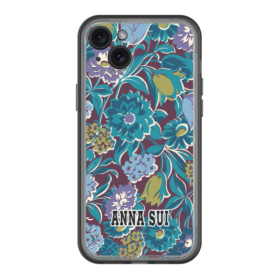 スリムプロテクションプレミアムケース［ ANNA SUI - ガーデンフワラー - シアン ］