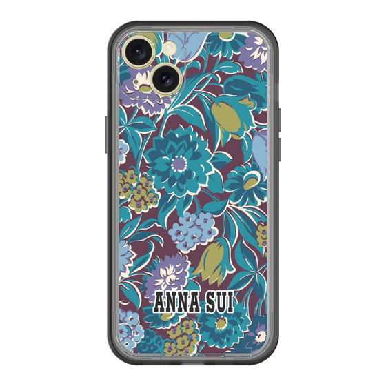 スリムプロテクションプレミアムケース［ ANNA SUI - ガーデンフワラー - シアン ］