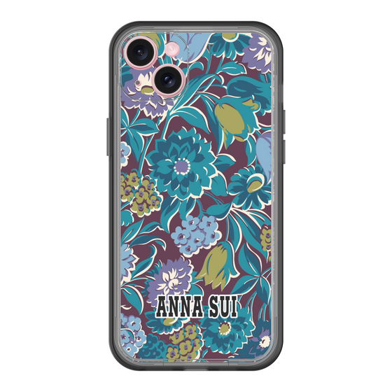 スリムプロテクションプレミアムケース［ ANNA SUI - ガーデンフワラー - シアン ］
