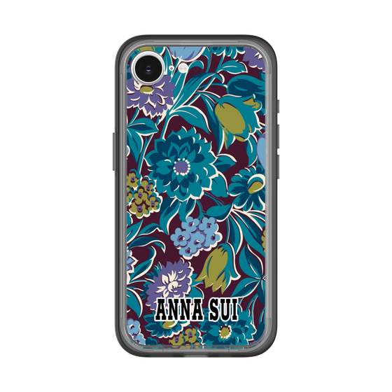 スリムプロテクションプレミアムケース［ ANNA SUI - ガーデンフワラー - シアン ］