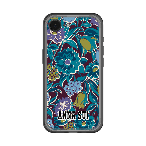 スリムプロテクションプレミアムケース［ ANNA SUI - ガーデンフワラー - シアン ］