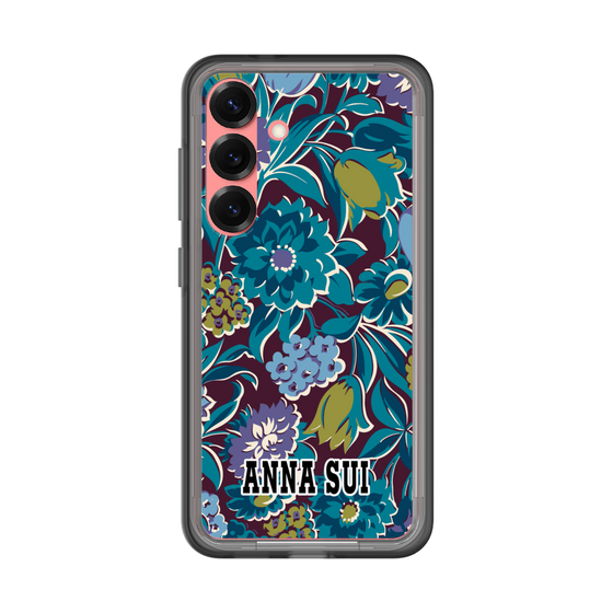 スリムプロテクションプレミアムケース［ ANNA SUI - ガーデンフワラー - シアン ］