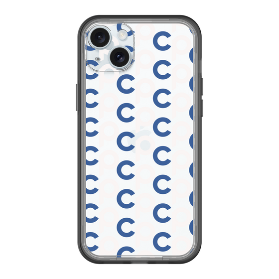 スリムプロテクションプレミアムケース［ オリジナル - CASEPLAYイニシャル総柄 - ネイビー ］