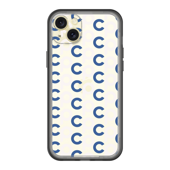スリムプロテクションプレミアムケース［ オリジナル - CASEPLAYイニシャル総柄 - ネイビー ］
