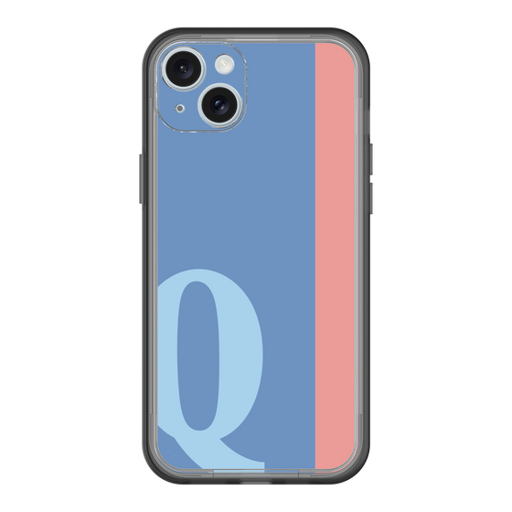 スリムプロテクションプレミアムケース［ オリジナル - initial color line - Q blue ］