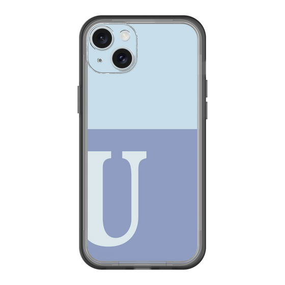 スリムプロテクションプレミアムケース［ オリジナル - initial two tone - U blue ］