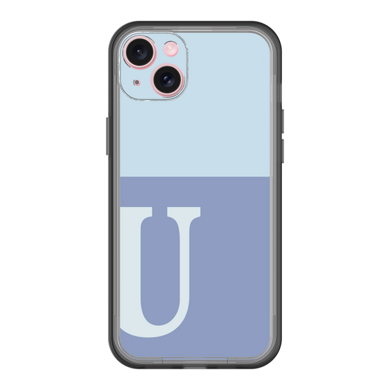 スリムプロテクションプレミアムケース［ オリジナル - initial two tone - U blue ］