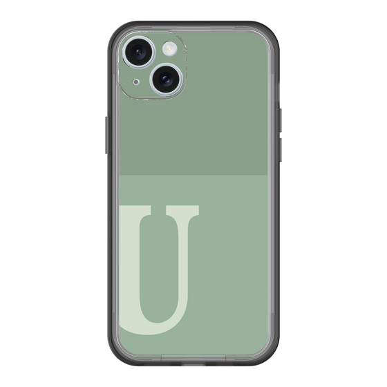 スリムプロテクションプレミアムケース［ オリジナル - initial two tone - U green ］