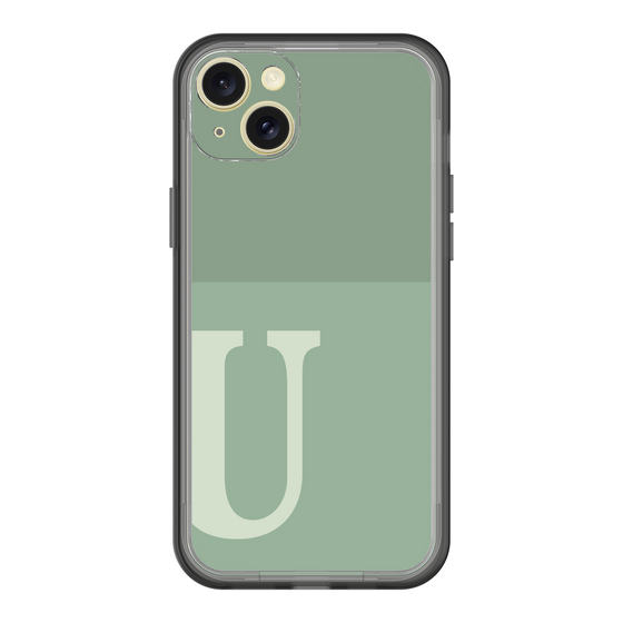 スリムプロテクションプレミアムケース［ オリジナル - initial two tone - U green ］