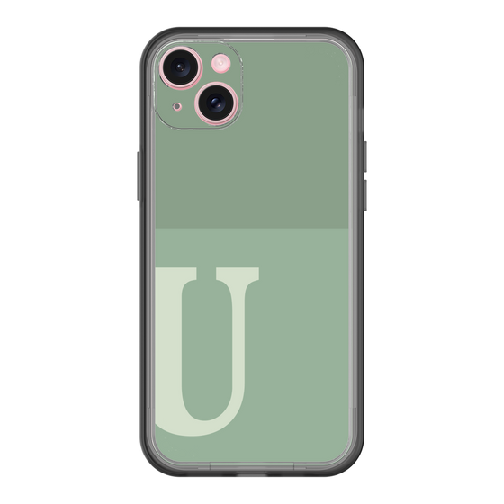 スリムプロテクションプレミアムケース［ オリジナル - initial two tone - U green ］
