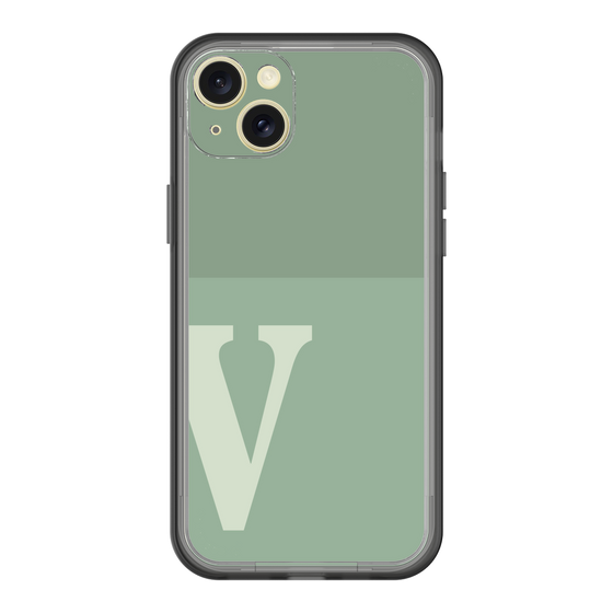 スリムプロテクションプレミアムケース［ オリジナル - initial two tone - V green ］