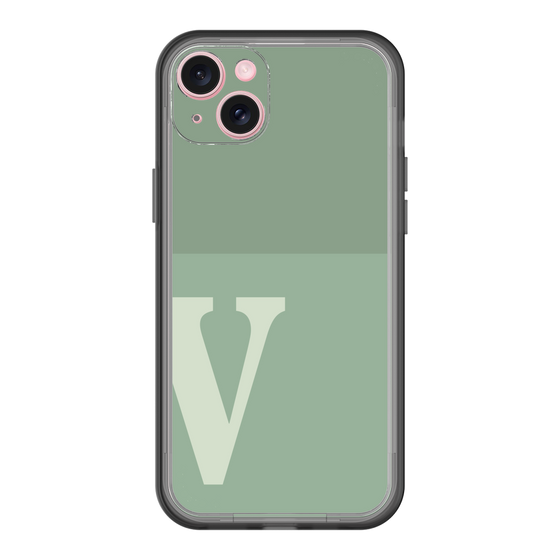 スリムプロテクションプレミアムケース［ オリジナル - initial two tone - V green ］