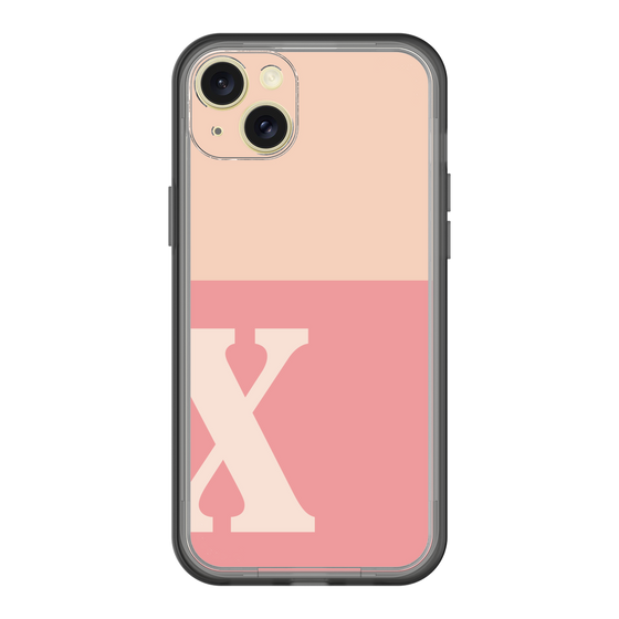 スリムプロテクションプレミアムケース［ オリジナル - initial two tone - X pink ］