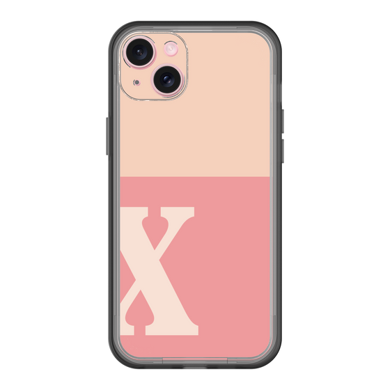 スリムプロテクションプレミアムケース［ オリジナル - initial two tone - X pink ］