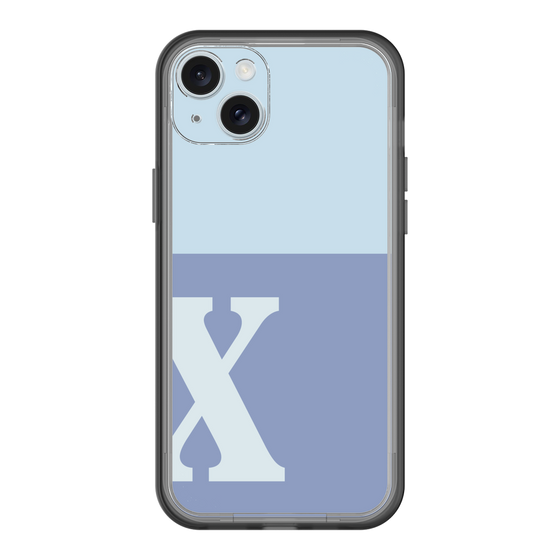 スリムプロテクションプレミアムケース［ オリジナル - initial two tone - X blue ］