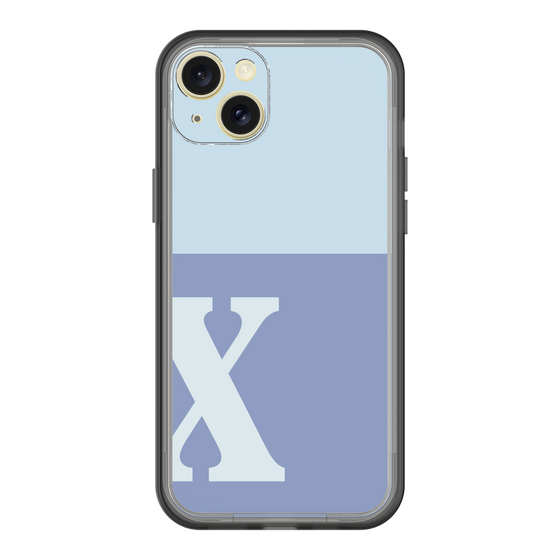 スリムプロテクションプレミアムケース［ オリジナル - initial two tone - X blue ］