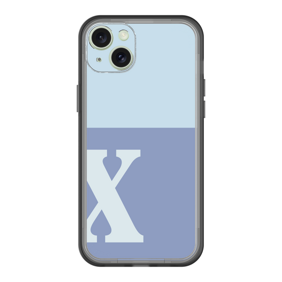 スリムプロテクションプレミアムケース［ オリジナル - initial two tone - X blue ］