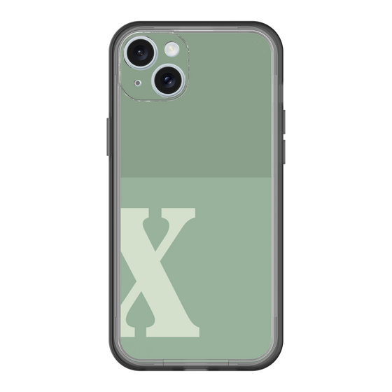 スリムプロテクションプレミアムケース［ オリジナル - initial two tone - X green ］