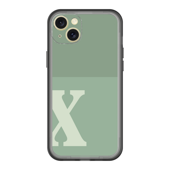 スリムプロテクションプレミアムケース［ オリジナル - initial two tone - X green ］