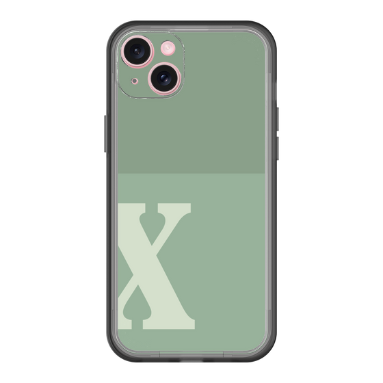 スリムプロテクションプレミアムケース［ オリジナル - initial two tone - X green ］