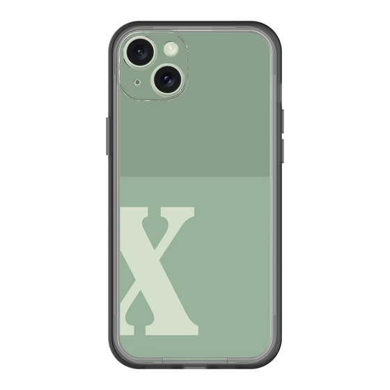 スリムプロテクションプレミアムケース［ オリジナル - initial two tone - X green ］