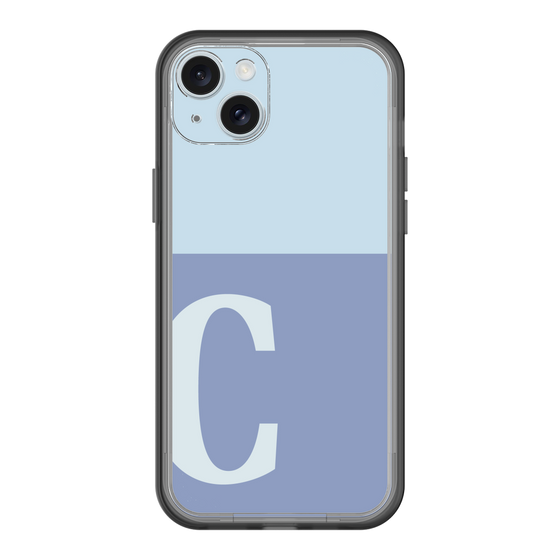スリムプロテクションプレミアムケース［ オリジナル - initial two tone - C blue ］