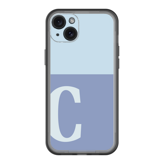スリムプロテクションプレミアムケース［ オリジナル - initial two tone - C blue ］