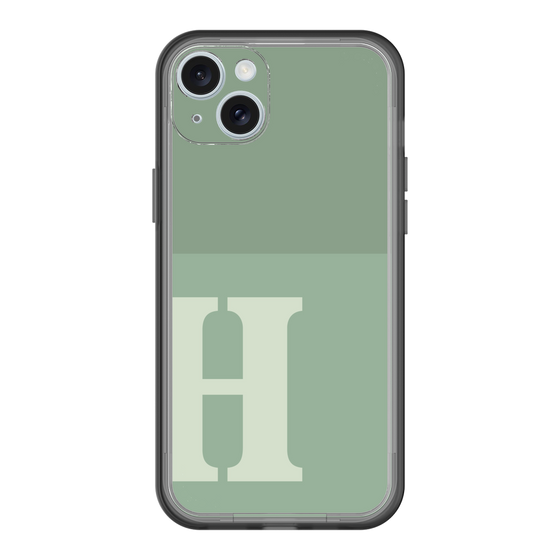 スリムプロテクションプレミアムケース［ オリジナル - initial two tone - H green ］