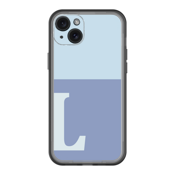 スリムプロテクションプレミアムケース［ オリジナル - initial two tone - L blue ］