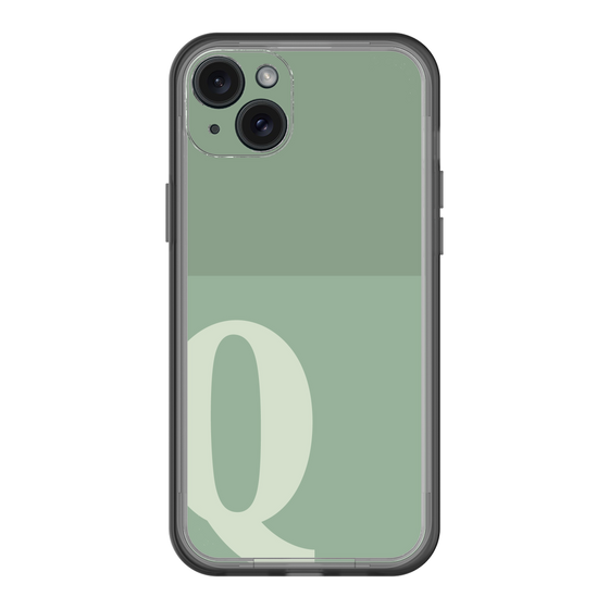 スリムプロテクションプレミアムケース［ オリジナル - initial two tone - Q green ］