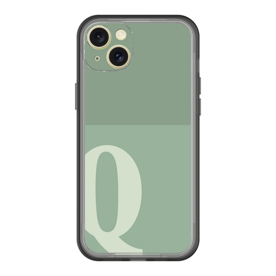 スリムプロテクションプレミアムケース［ オリジナル - initial two tone - Q green ］