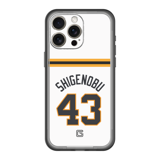 スリムプロテクションプレミアムケース［ 読売ジャイアンツ - #43 SHIGENOBU - ホーム ］