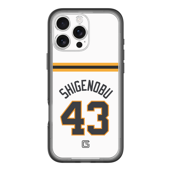 スリムプロテクションプレミアムケース［ 読売ジャイアンツ - #43 SHIGENOBU - ホーム ］
