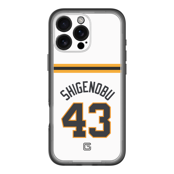 スリムプロテクションプレミアムケース［ 読売ジャイアンツ - #43 SHIGENOBU - ホーム ］