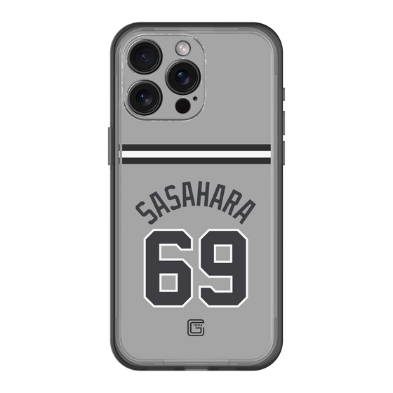 スリムプロテクションプレミアムケース［ 読売ジャイアンツ - #69 SASAHARA - ビジター ］