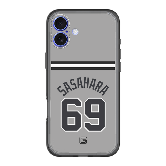 スリムプロテクションプレミアムケース［ 読売ジャイアンツ - #69 SASAHARA - ビジター ］