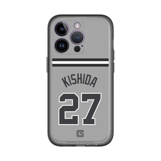 スリムプロテクションプレミアムケース［ 読売ジャイアンツ - #27 KISHIDA - ビジター ］