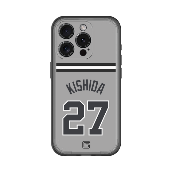 スリムプロテクションプレミアムケース［ 読売ジャイアンツ - #27 KISHIDA - ビジター ］
