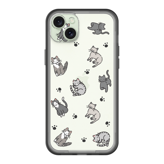 スリムプロテクションプレミアムケース［ オリジナル - CASEPLAYネコ総柄 - color ］