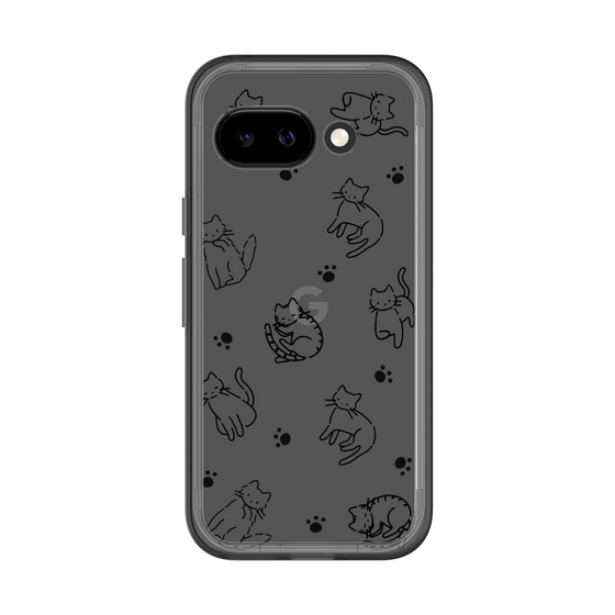 スリムプロテクションプレミアムケース［ オリジナル - CASEPLAYネコ総柄 - black ］