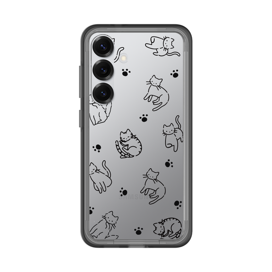 スリムプロテクションプレミアムケース［ オリジナル - CASEPLAYネコ総柄 - black ］